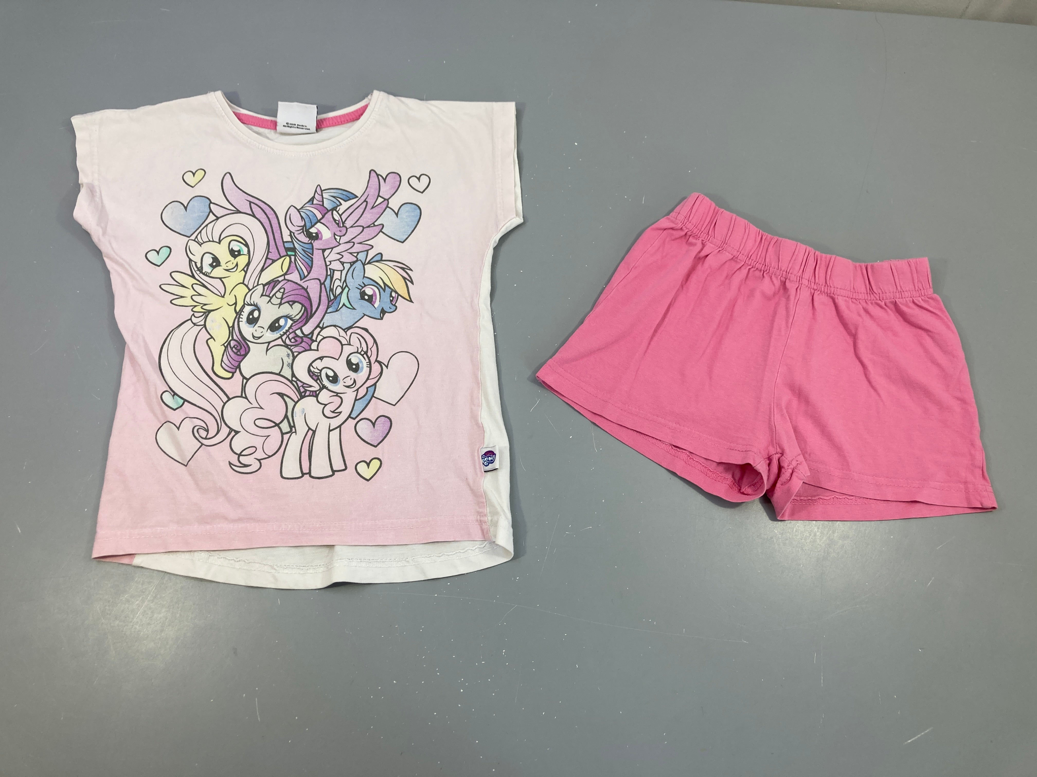 Pyjashort 2pcs jersey rose pâle/blanc Little Pony