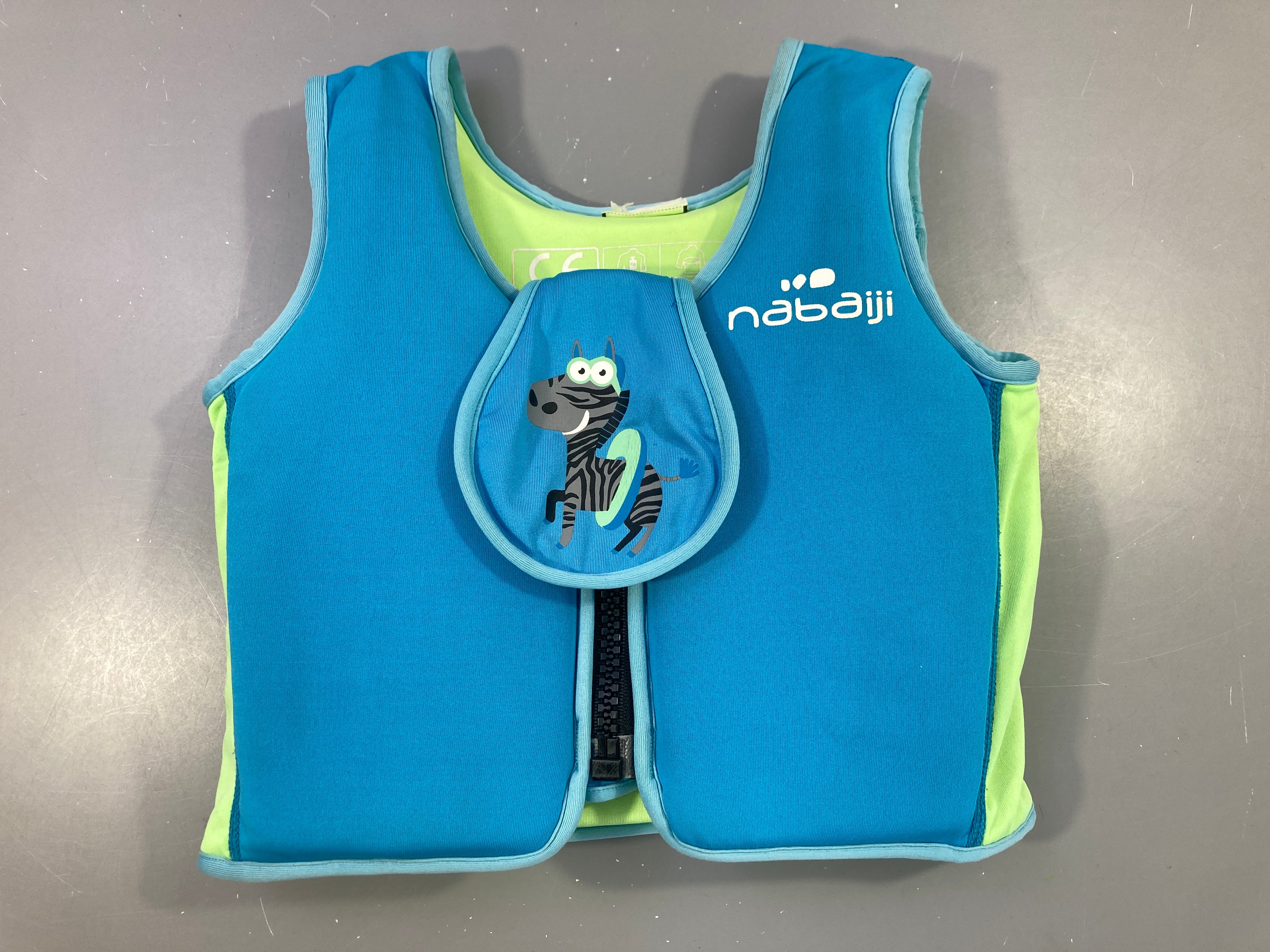Gilet de natation bleu Nabaiji zèbre 18-30kg
