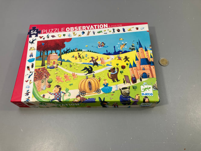 Complet, Puzzle d'observation contes de fées, 54 pcs, +4a  + poster, moins cher chez Petit Kiwi