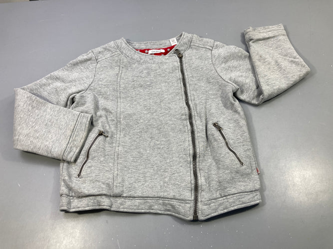 Sweat zippé gris flammé, moins cher chez Petit Kiwi