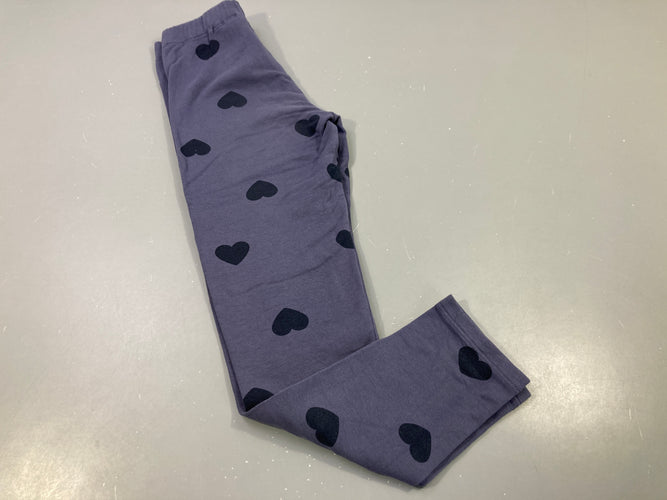 Legging bleu , coeurs bleu marine , intérieur doux et chaud, moins cher chez Petit Kiwi