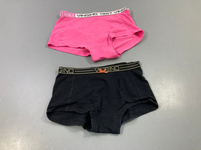 Lot de 2 boxers, 1 bleu marine taille élastique "Virgino"  et 1 rose taille élatique "Virgino", moins cher chez Petit Kiwi