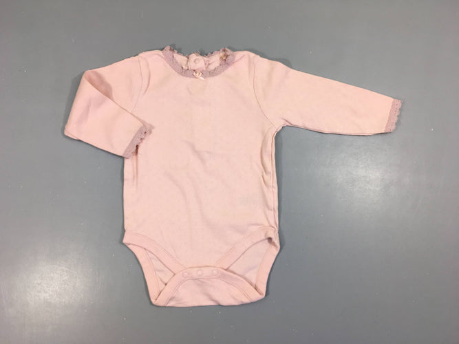 Body m.l rose clair dentelle col, moins cher chez Petit Kiwi