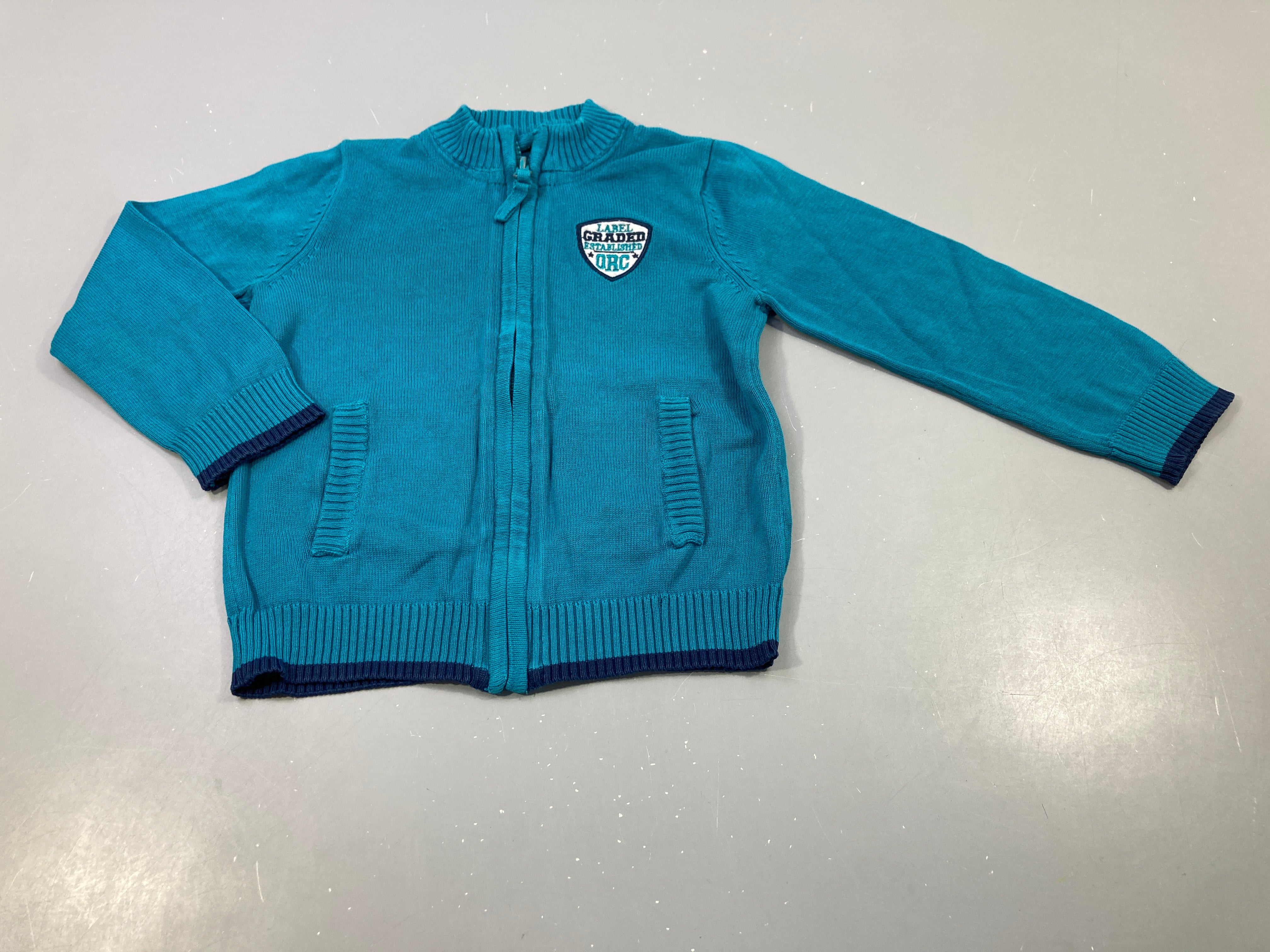 Gilet  zippé bleu turquoise