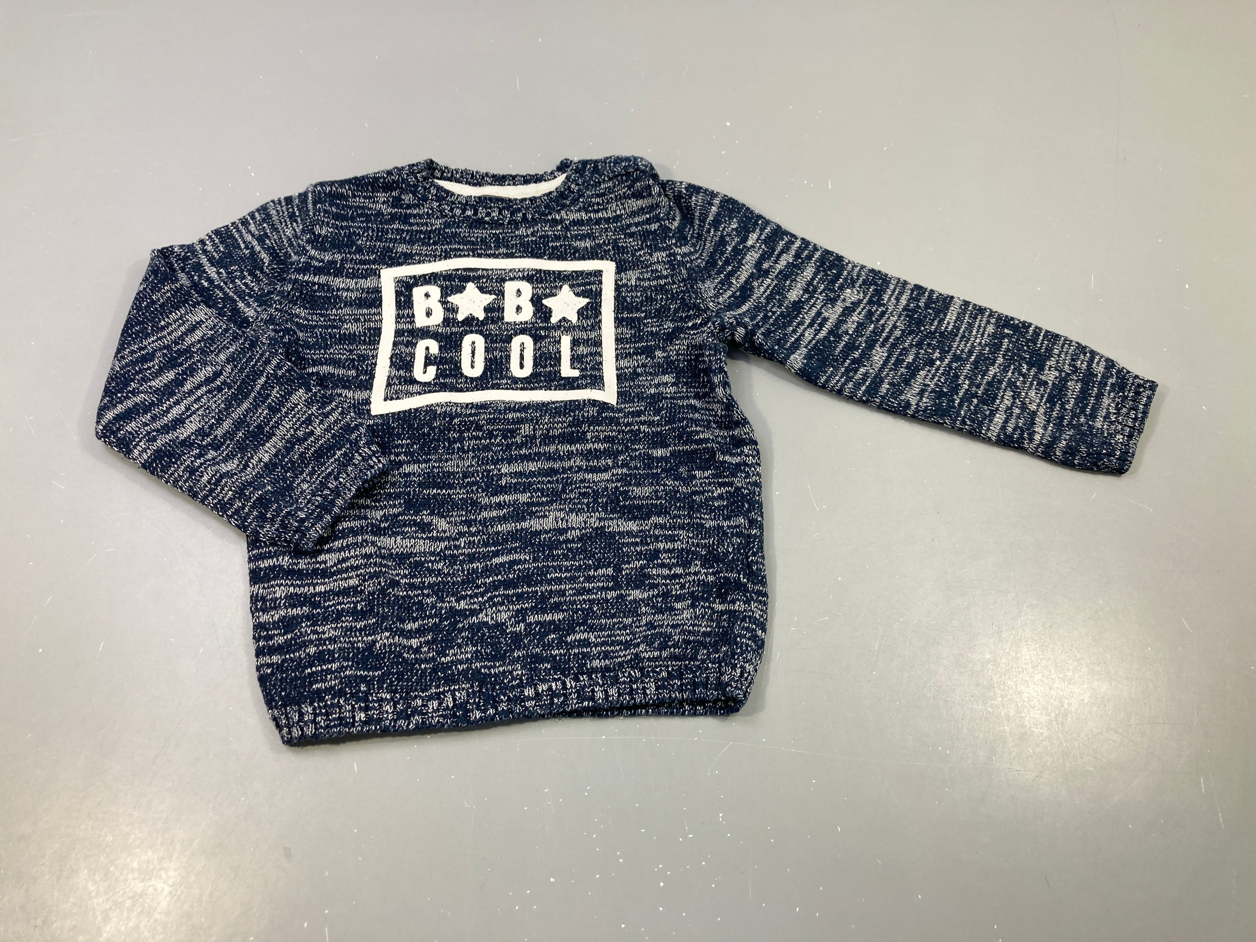 Pull bleu marine chiné blanc B,B cool