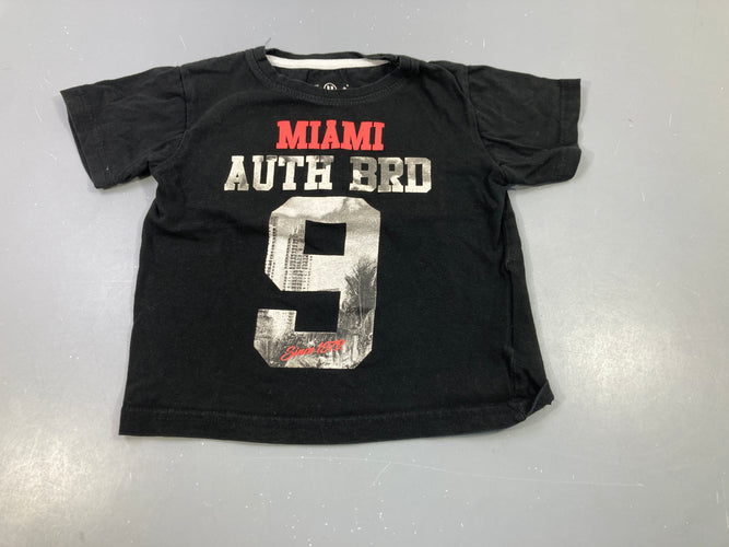 T-shirt m.c noir "Miami auth brd 9", moins cher chez Petit Kiwi