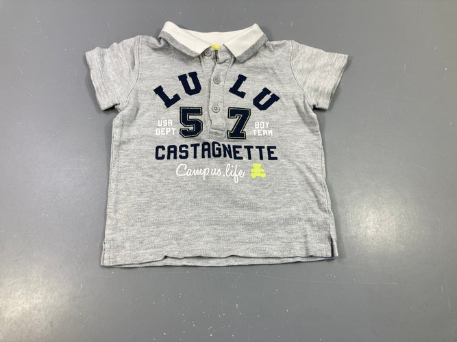 Polo m.c gris clair texturé "Lulu 57 Castagnette", moins cher chez Petit Kiwi