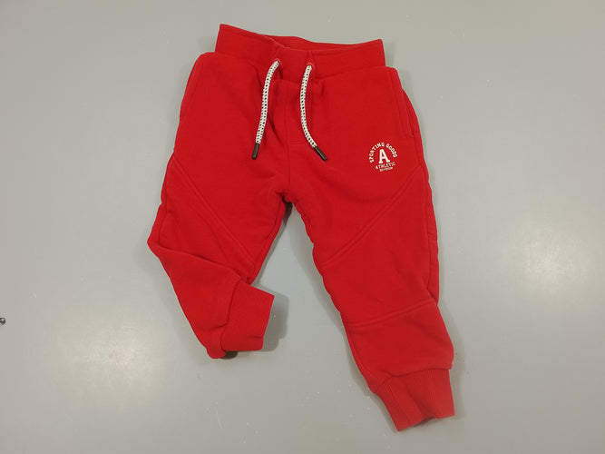 Pantalon jogging molleton rouge, moins cher chez Petit Kiwi