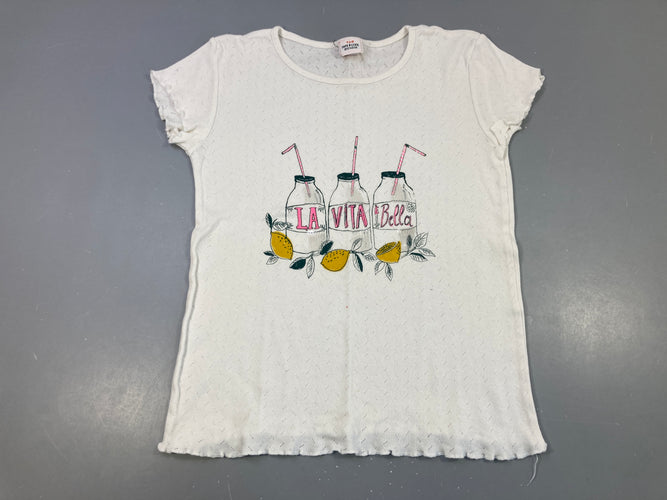 T-shirt m.c blanc cassé ajouré La vita è bella Bouteilles, moins cher chez Petit Kiwi