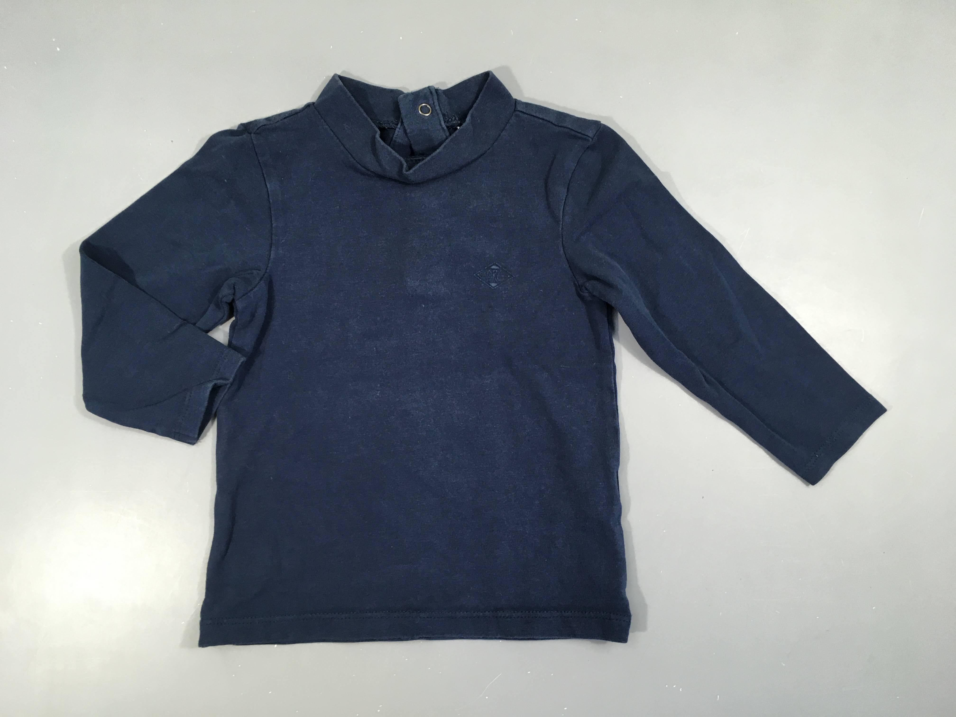 T-shirt m.l col montant bleu foncé