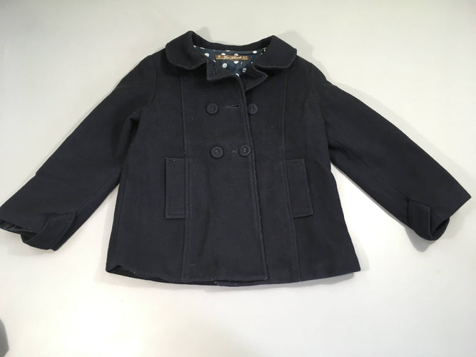 Manteau bleu marine laine double boutonnage , ZA Girls, moins cher chez Petit Kiwi