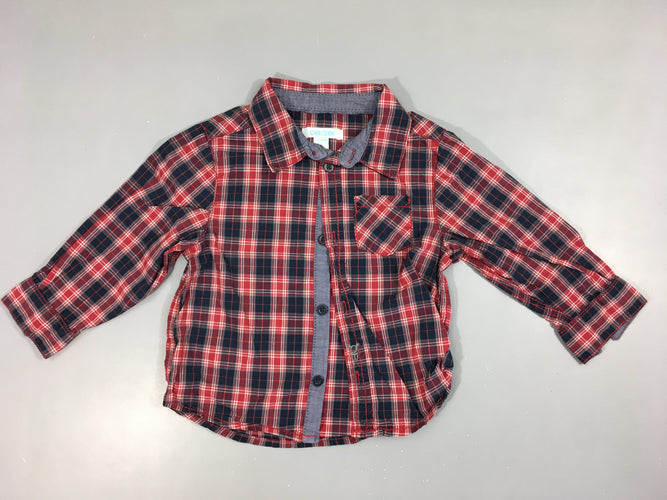 Chemise m.l à carreaux bleu/rouge/blanc, moins cher chez Petit Kiwi