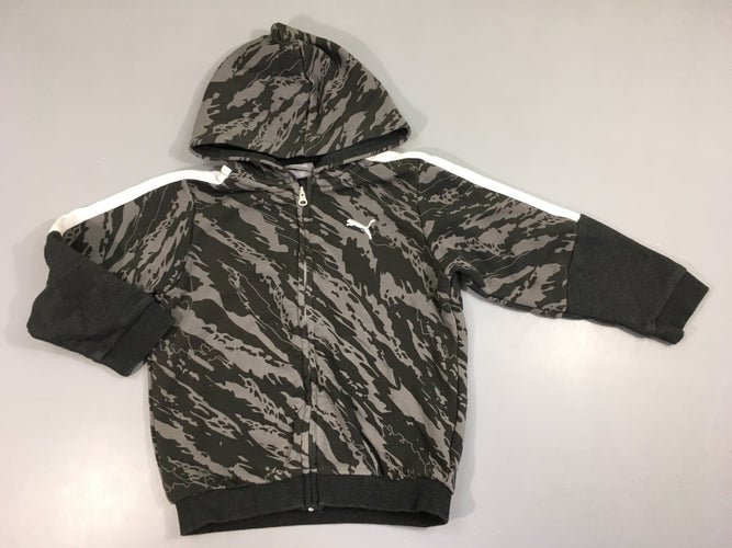 Sweat zippéà capuche gris Puma, moins cher chez Petit Kiwi