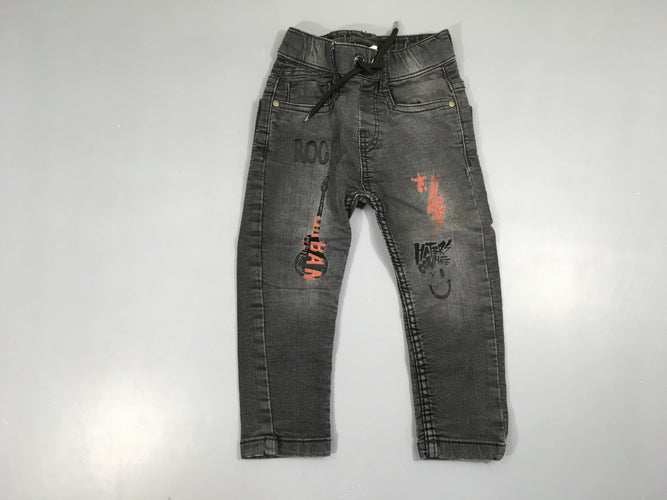 Pantalon denim gris Rock, moins cher chez Petit Kiwi