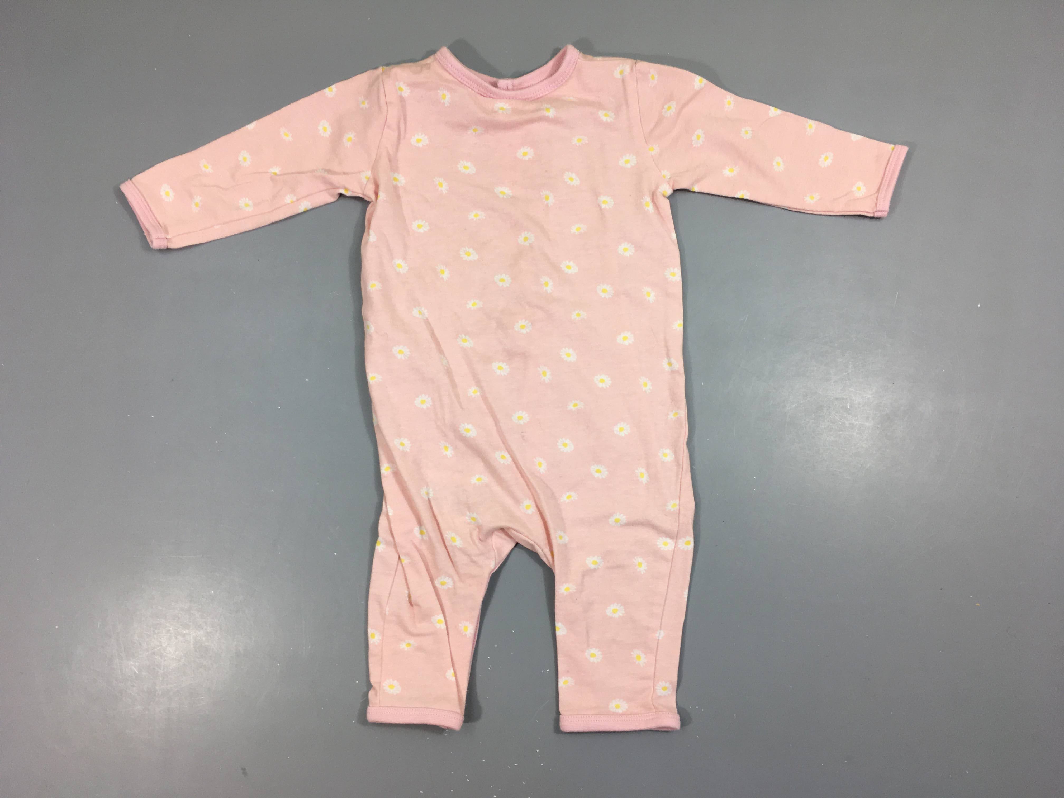 Pyjama velours rose paquerettes