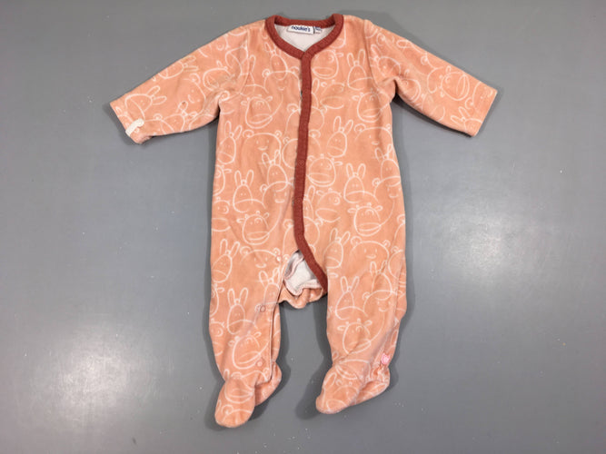 Pyjama velours rose vaches, moins cher chez Petit Kiwi