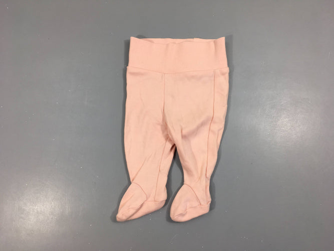 Pantalon à pieds jersey rose pâle, moins cher chez Petit Kiwi