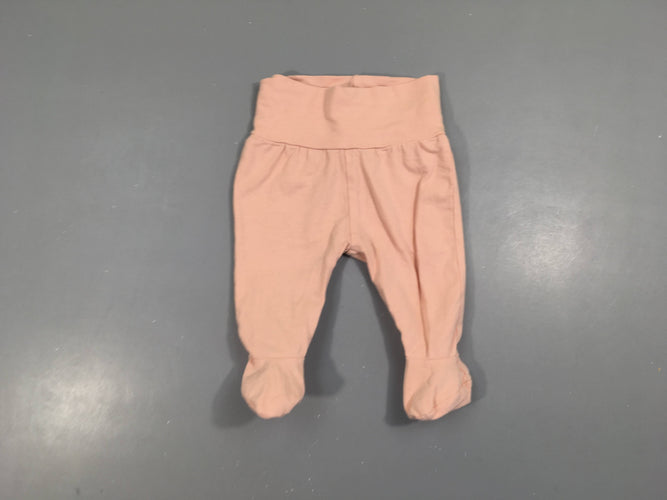 Pantalon à pieds jersey rose pâle, moins cher chez Petit Kiwi