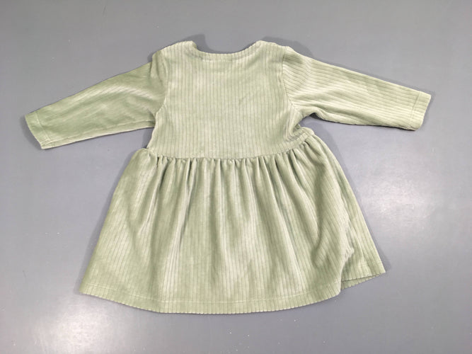 Robe m.l velours vert, moins cher chez Petit Kiwi