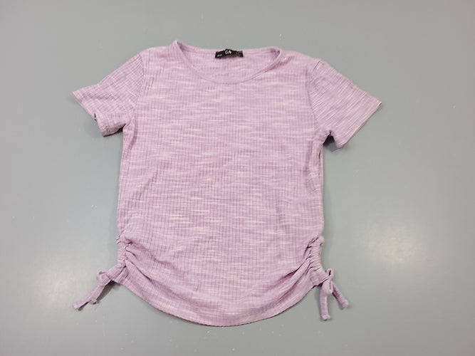 T-shirt m.c mauve clair flammé côtelé ( taille petit), moins cher chez Petit Kiwi