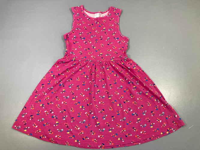Robe s.m jersey rose fleurie, moins cher chez Petit Kiwi