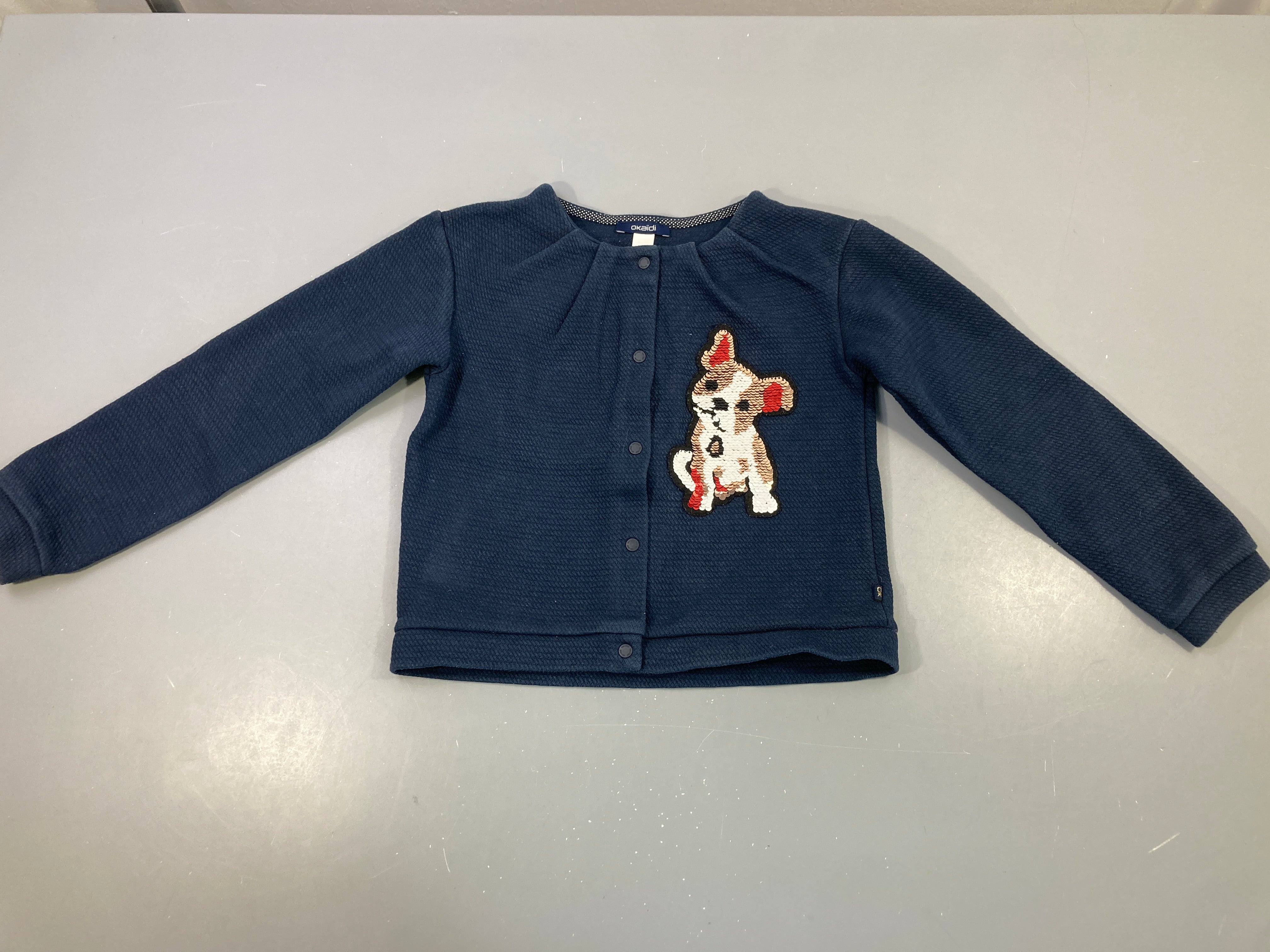 Gilet molleton texturé chien sequins réversibles