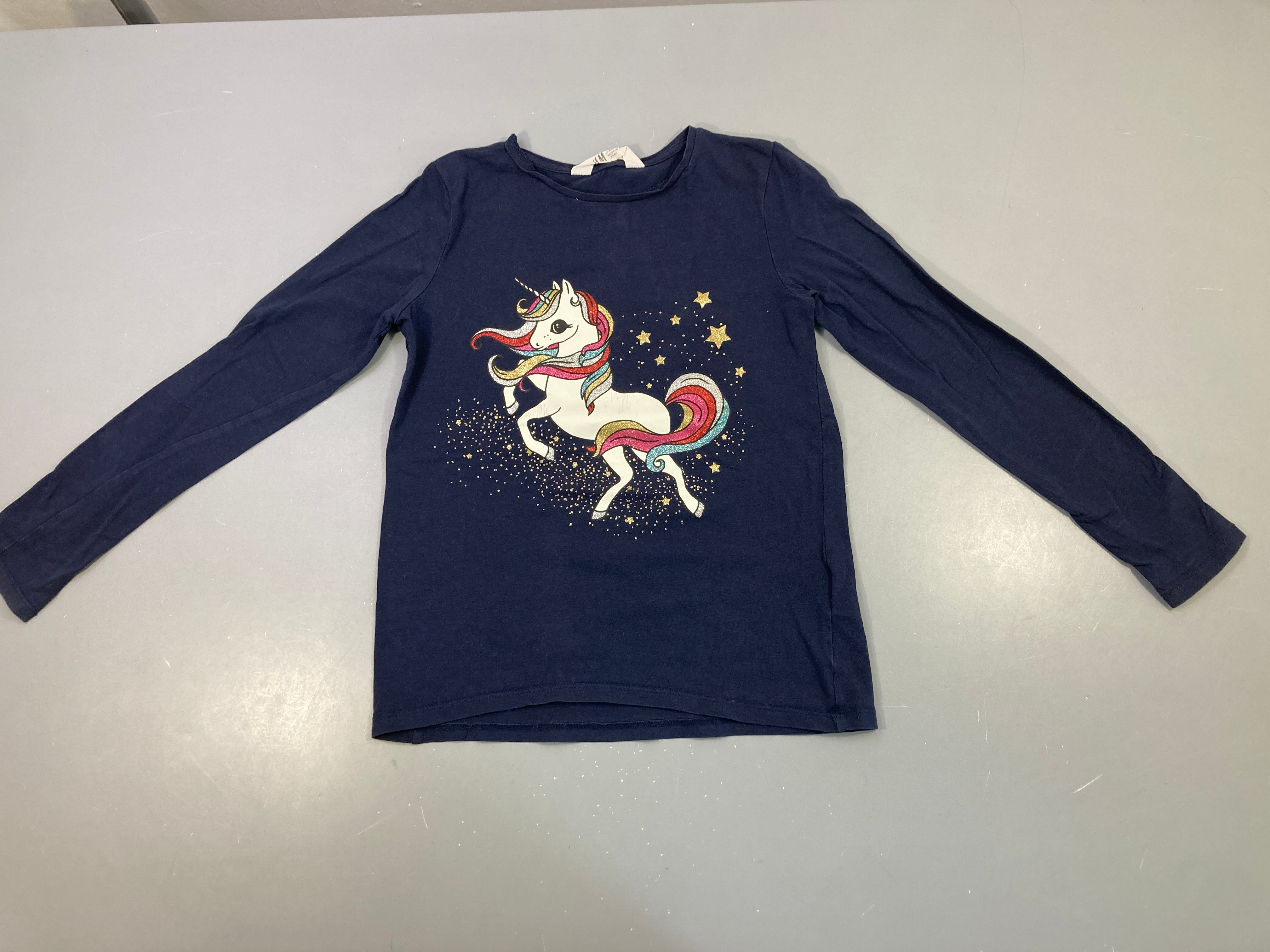 T-shirt m.l bleu foncé licorne