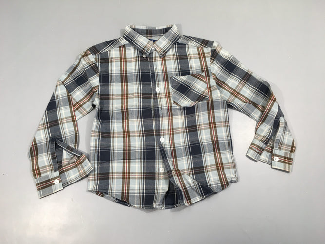 Chemise à carreaux bleu-blanc-rouge, moins cher chez Petit Kiwi