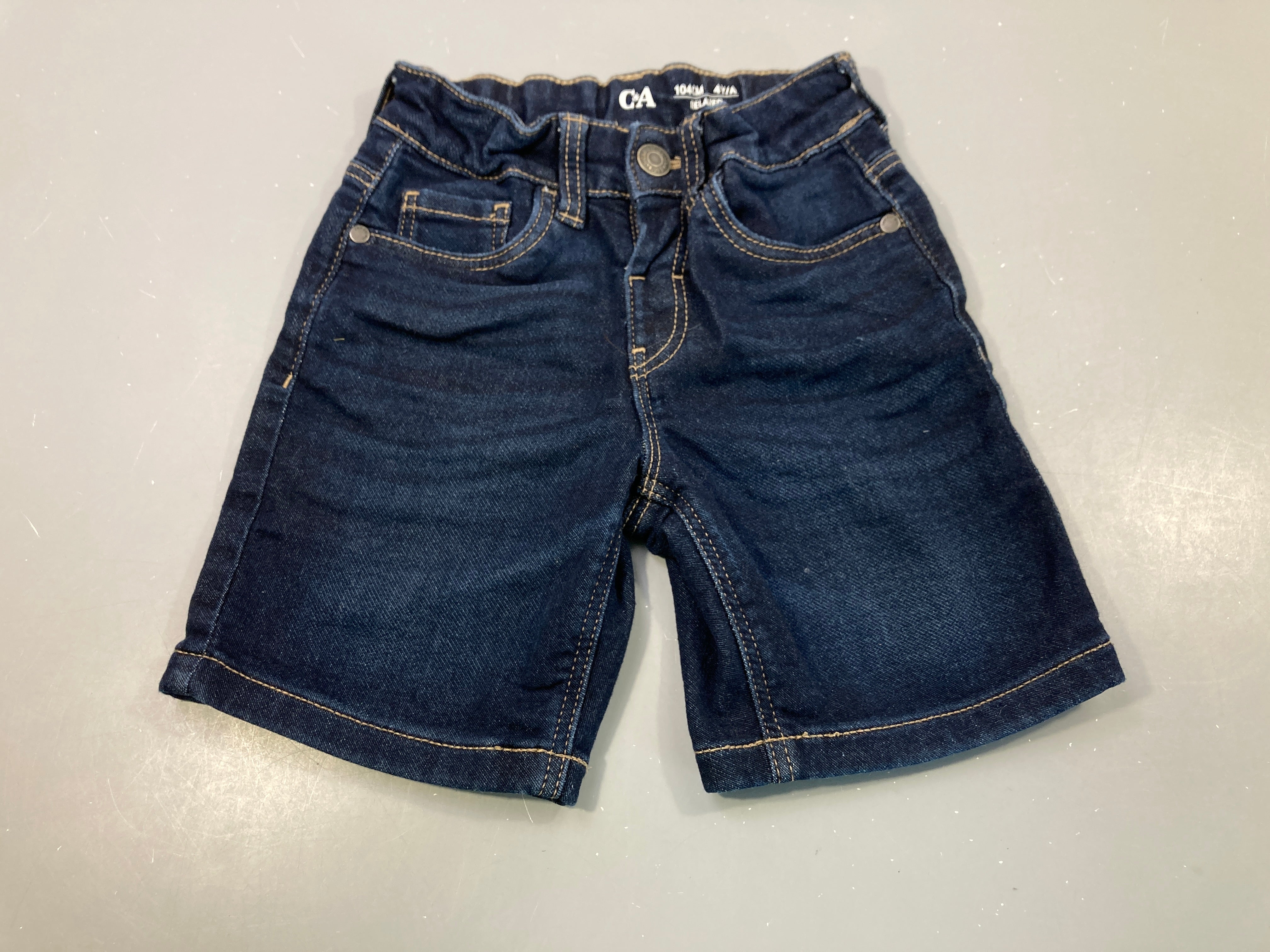 Bermuda relaxed jeans soft foncé