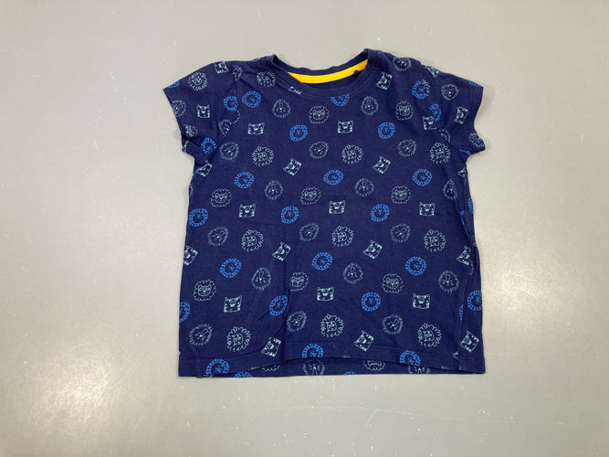 T-shirt m.c bleu foncé félins, moins cher chez Petit Kiwi