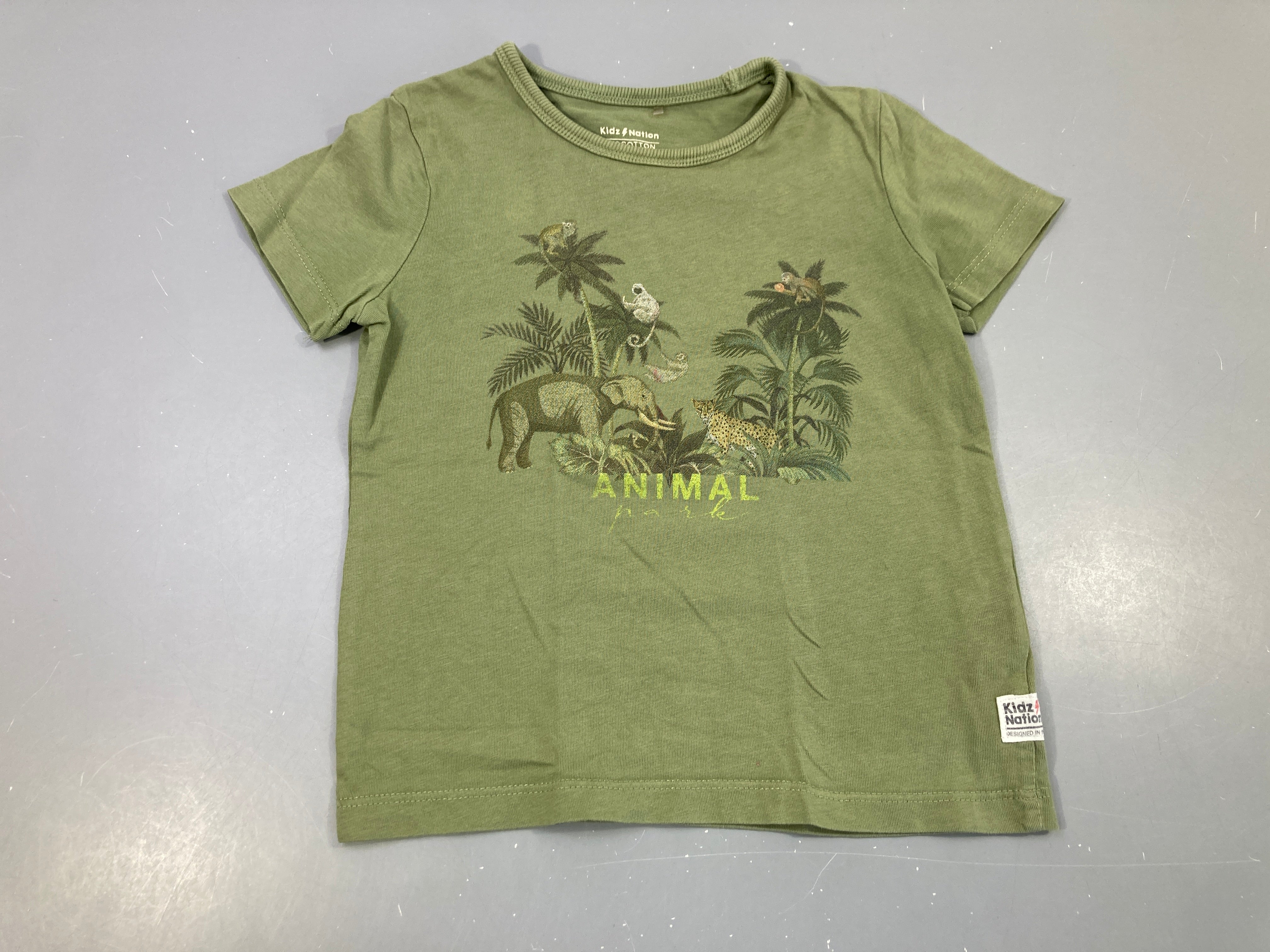 T-shirt m.c kaki jungle animaux