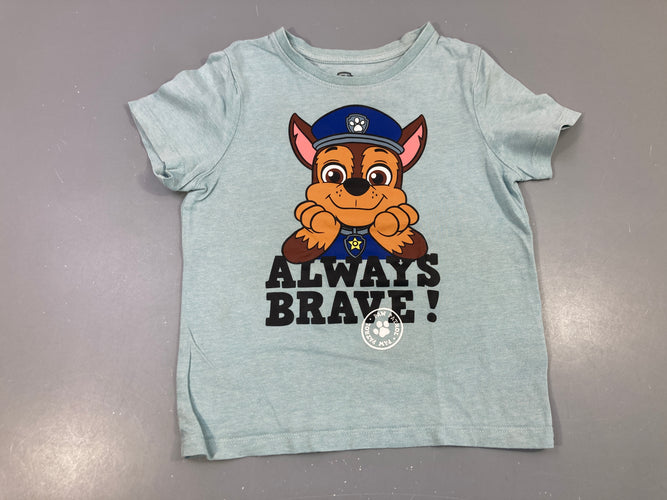 T-shirt m.c bleu rayé Pat'patrouille, moins cher chez Petit Kiwi