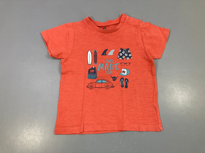 T-shirt m.c rouge flammé made, moins cher chez Petit Kiwi