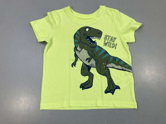 T-shirt m.c june néon dino, légèrement bouloché, moins cher chez Petit Kiwi