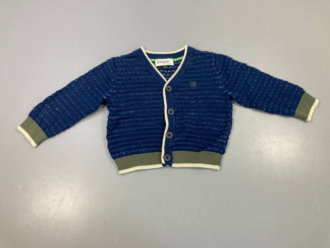 Gilet bleu texturé JB, moins cher chez Petit Kiwi