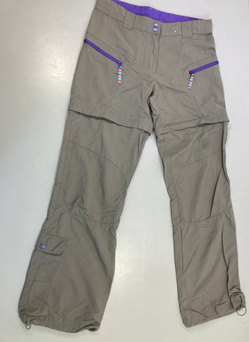 Pantalon de randonnée modulable en short gris-mauve, moins cher chez Petit Kiwi