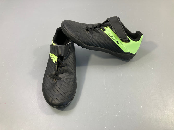 Chaussures de foot à scratch 100 Easy Turf Tf noir-jaune Kipsta, moins cher chez Petit Kiwi