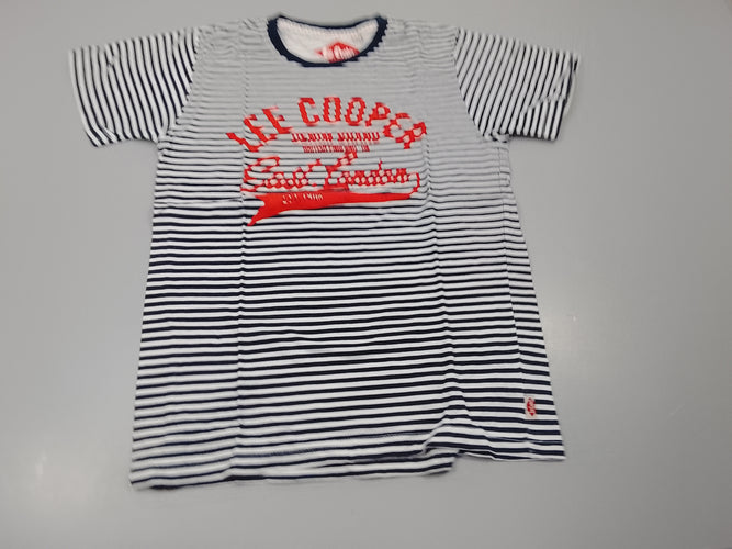 T-shirt m.c blanc rayé bleu marine "Lee Cooper", moins cher chez Petit Kiwi