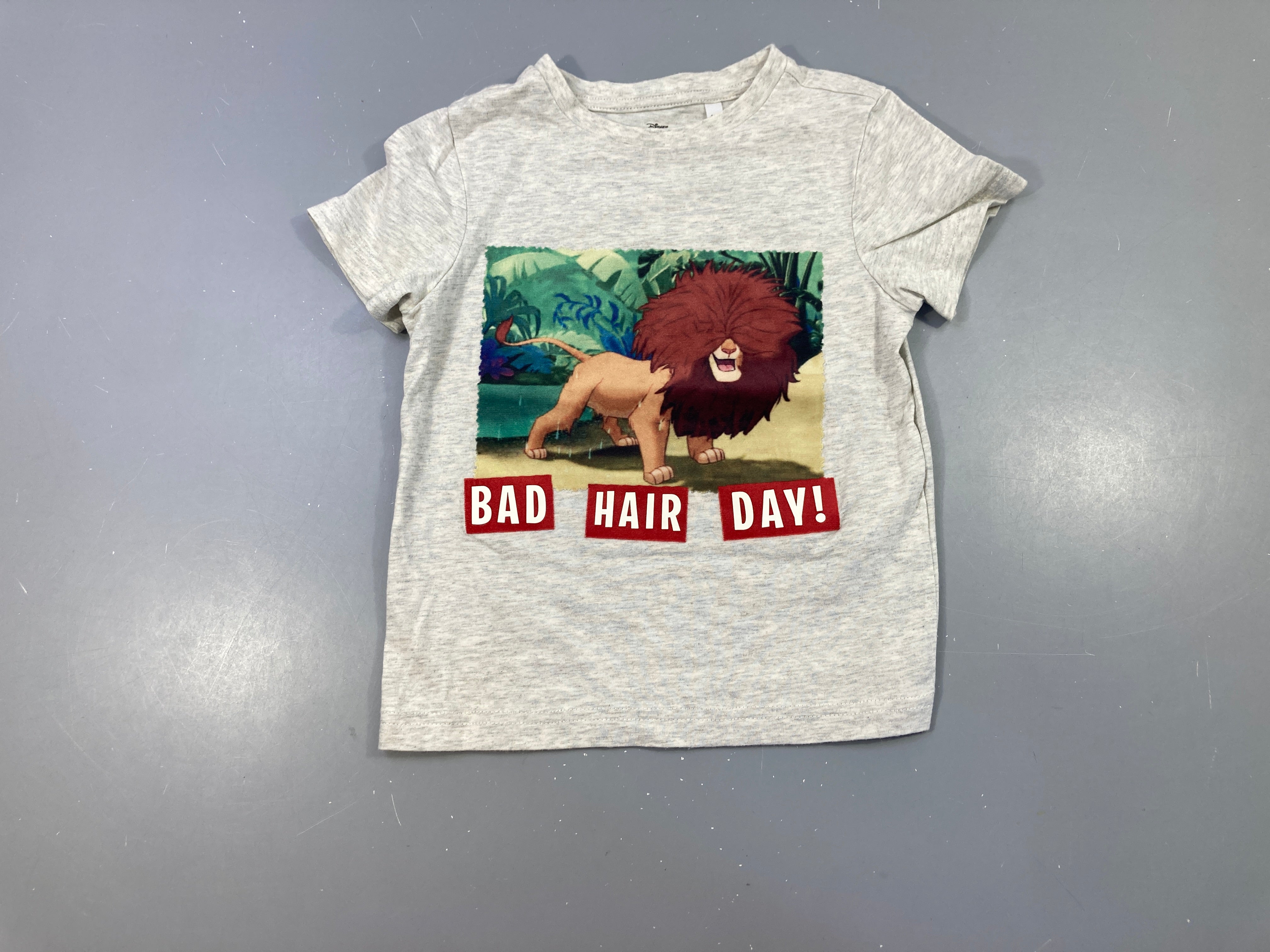 T-shirt m.c greige Bad Hair Day! Le roi lion