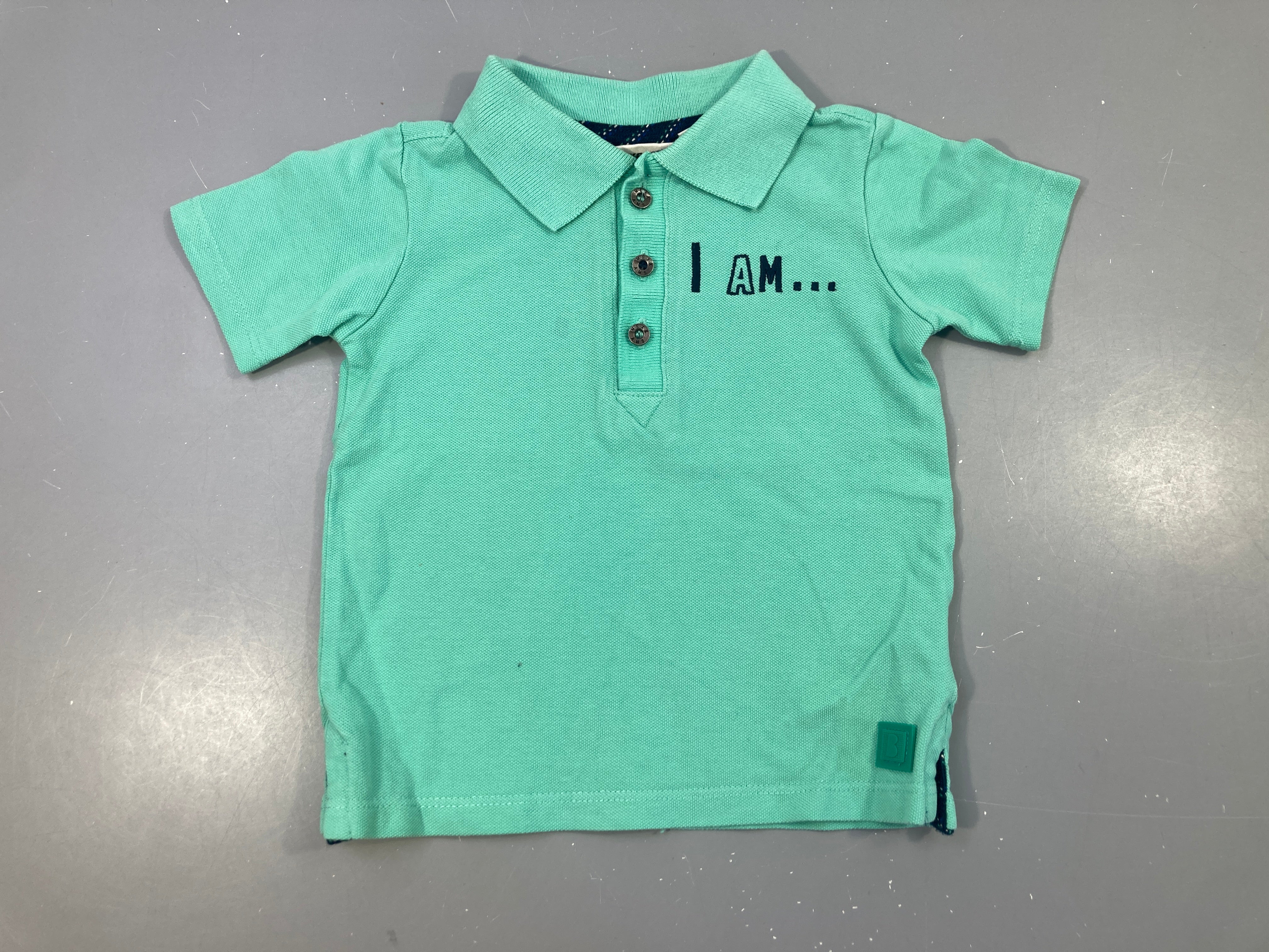 Polo m.c vert I am -perfect (au dos)