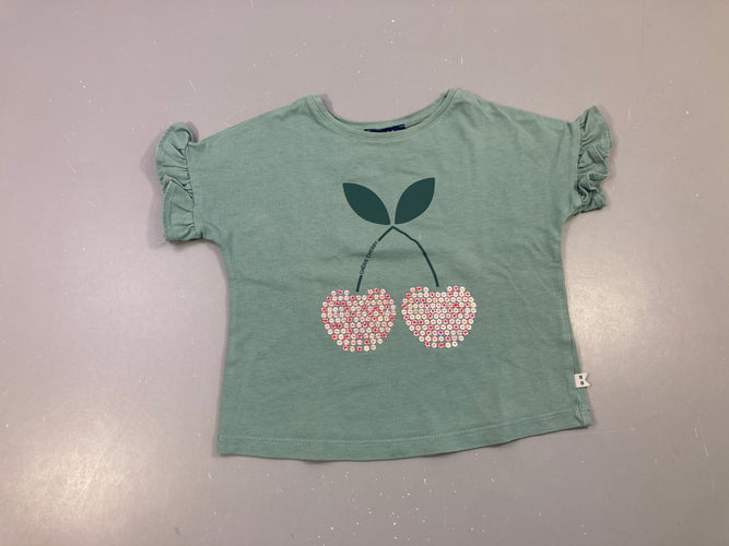 T-shirt m.c eucalyptus cerises sequins, moins cher chez Petit Kiwi