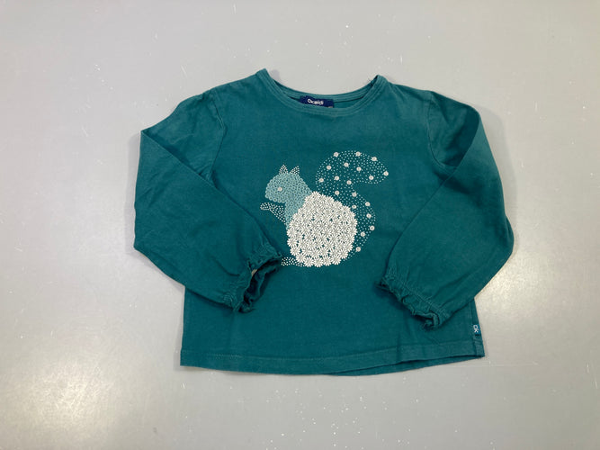 T-shirt m.l vert écureuil élastique bas manches, moins cher chez Petit Kiwi