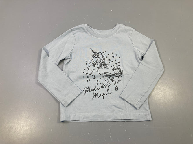 T-shirt m.l bleu clair Licorne, moins cher chez Petit Kiwi