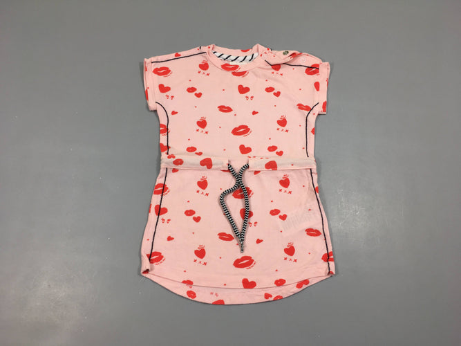 Robe m.c jersey rose Bouches, moins cher chez Petit Kiwi
