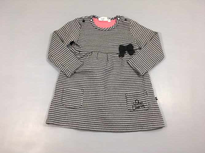 Robe m.l style tweed grise carreau blancs Noeud, moins cher chez Petit Kiwi