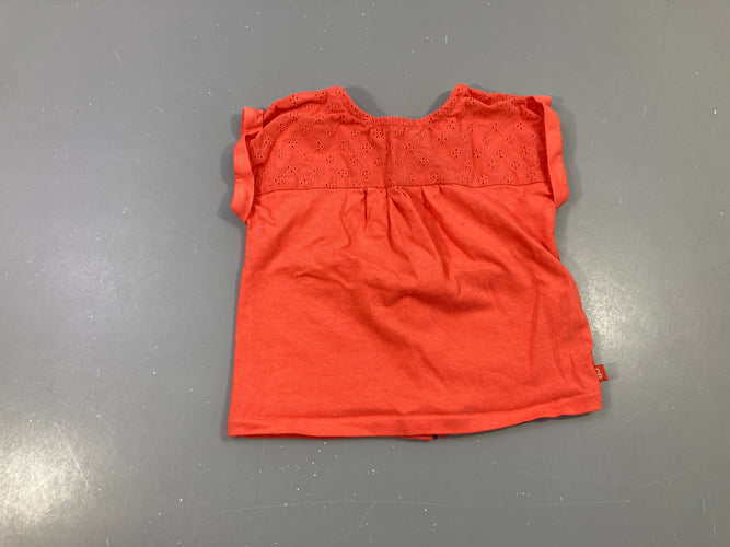 T-shirt m.c à revers orangé ajouré haut, moins cher chez Petit Kiwi