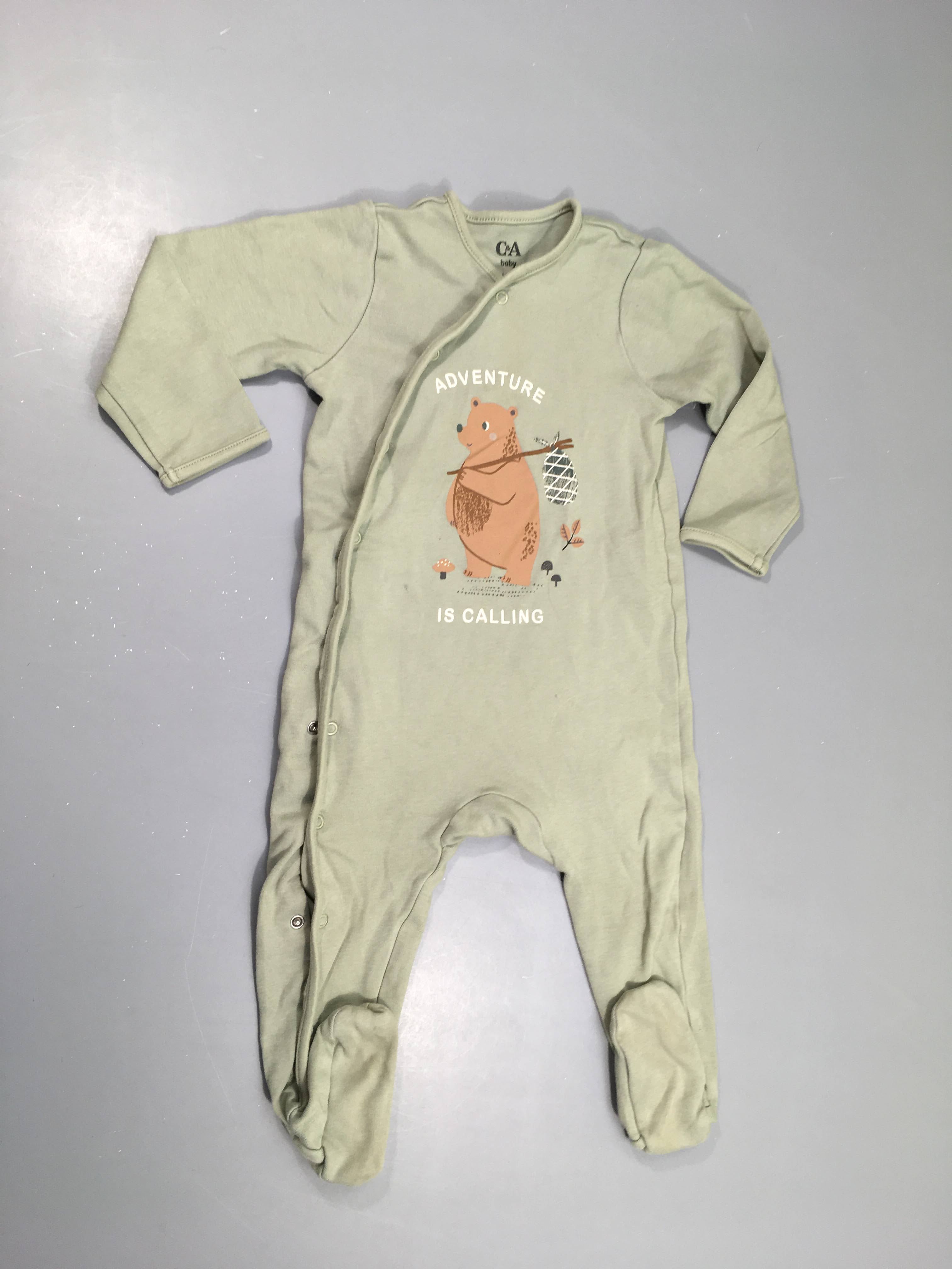 Pyjama jersey kaki clair ours