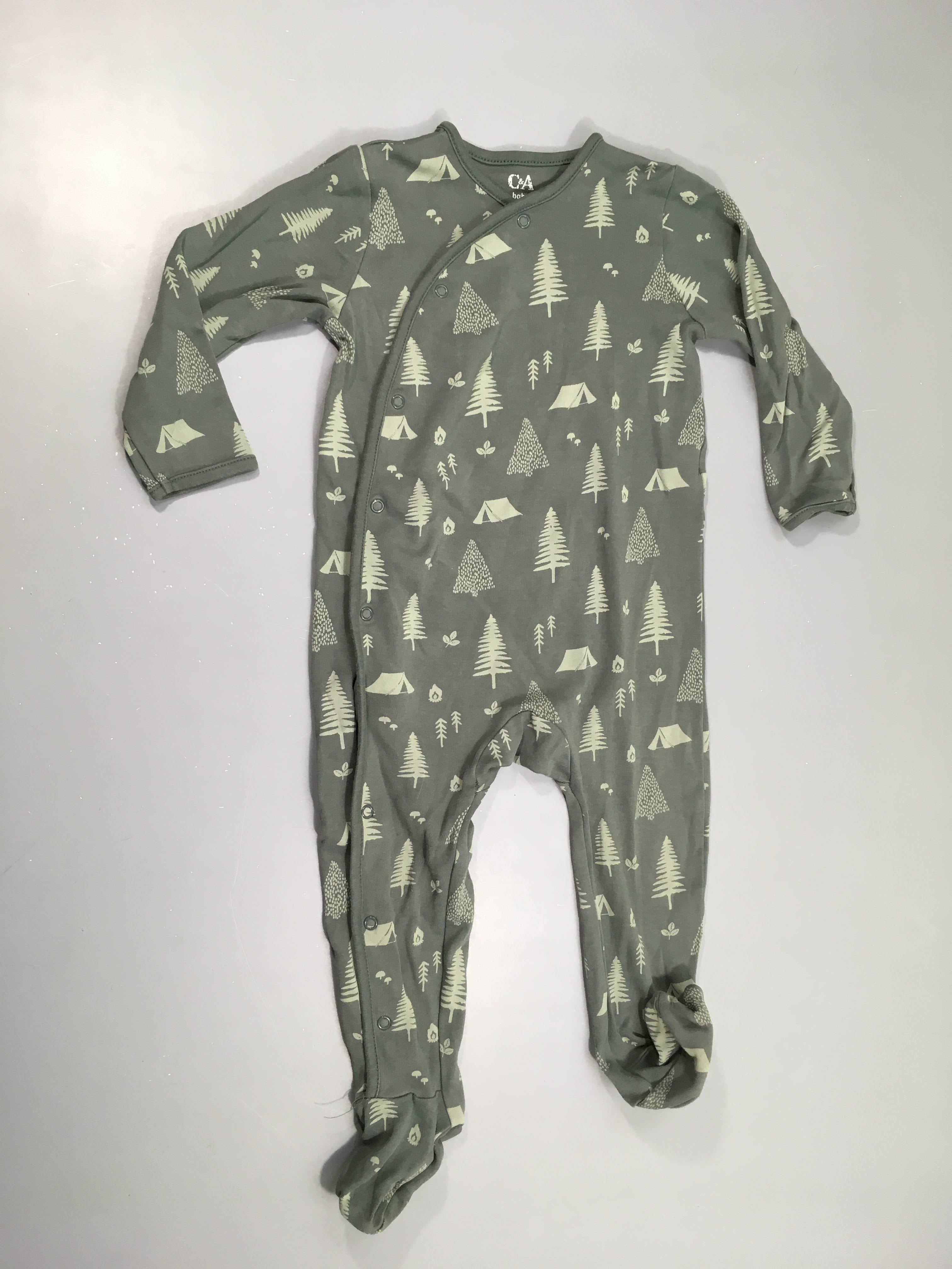Pyjama jersey kaki sapins