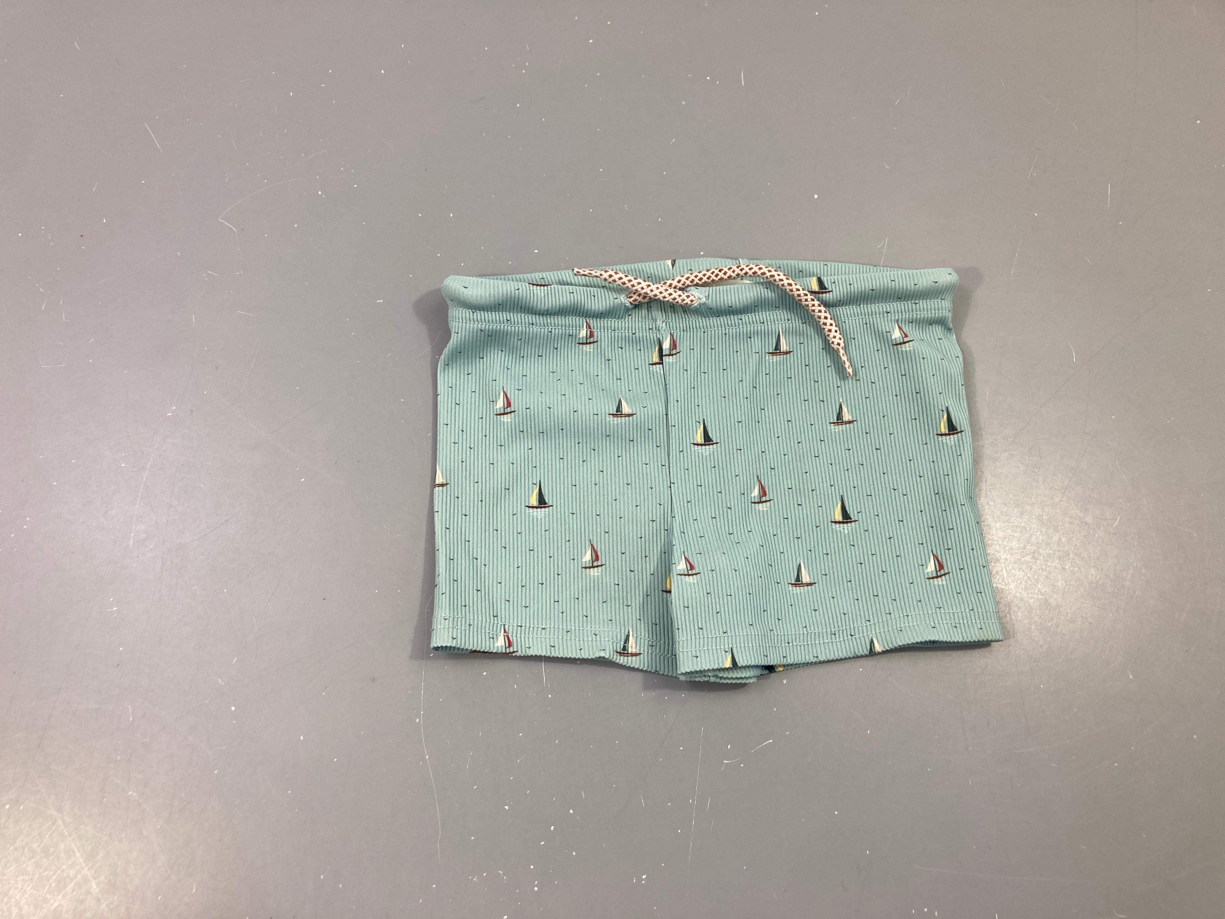 Maillot boxer côtelé menthe voiliers