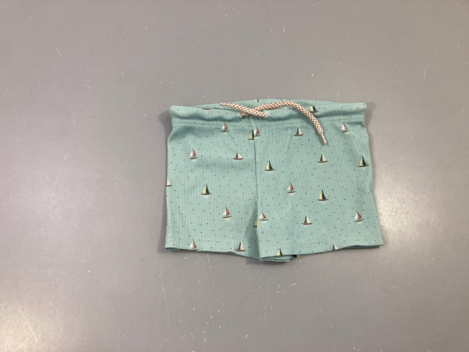 Maillot boxer côtelé menthe voiliers, moins cher chez Petit Kiwi